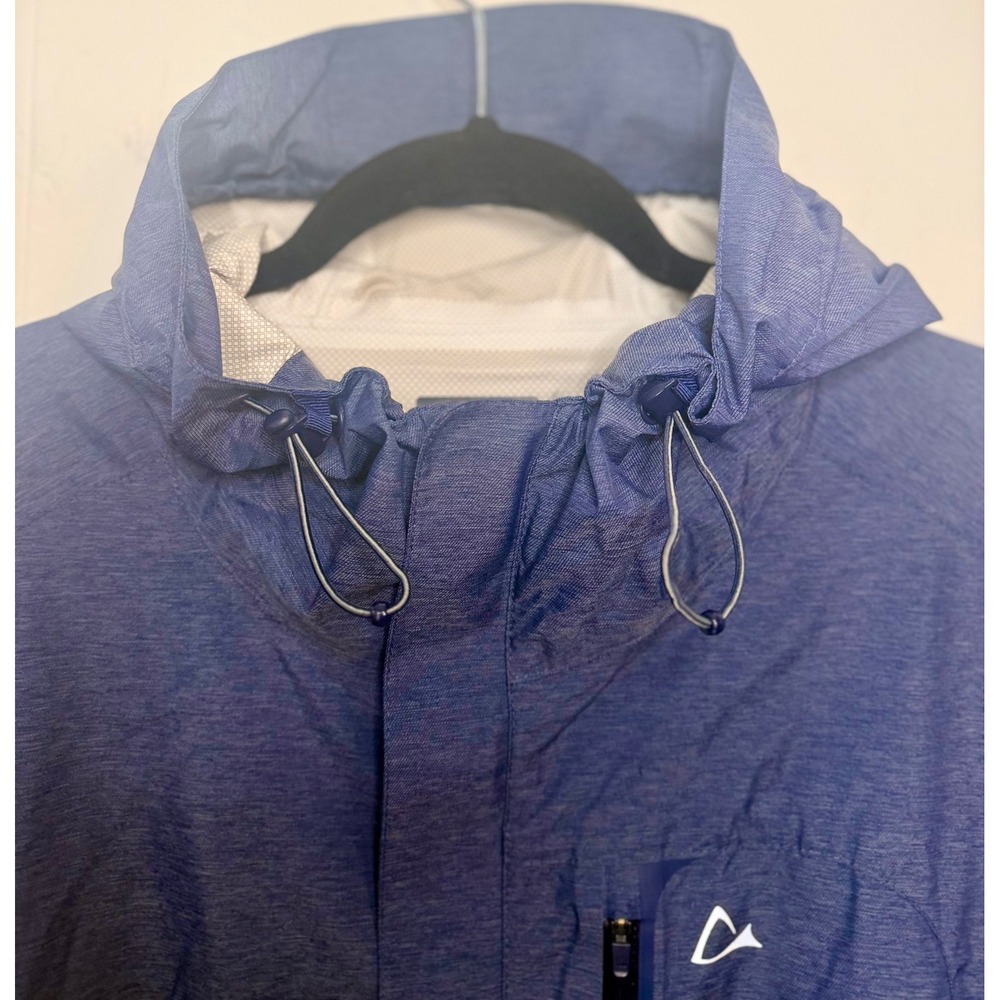 Paradox Costco Mens XL Blue Waterproof Breathable Hooded Rain Jacket Windbreaker - Picture 7 of 12